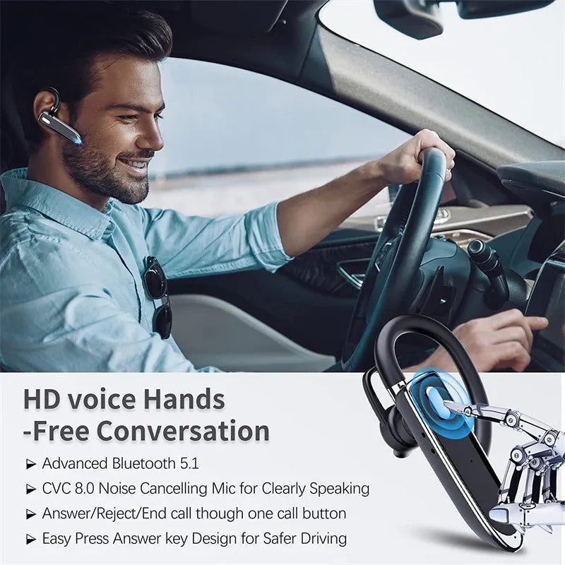 YYK5302 wireless Bluetooth headset ear-mounted with digital display noise reduction PC ABS black