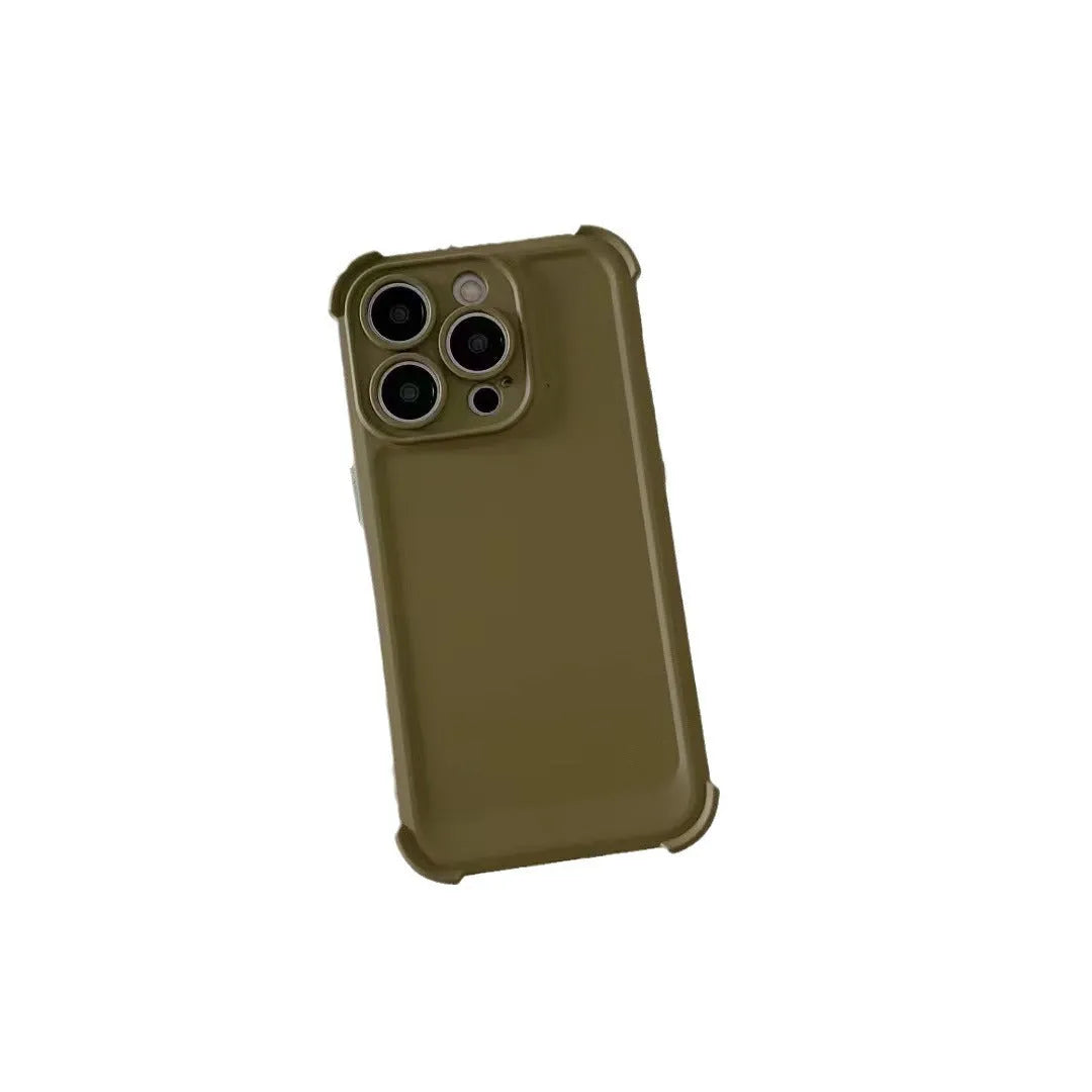 Fashion simple drop-resistant soft rubber phone case for iPhone in black colour