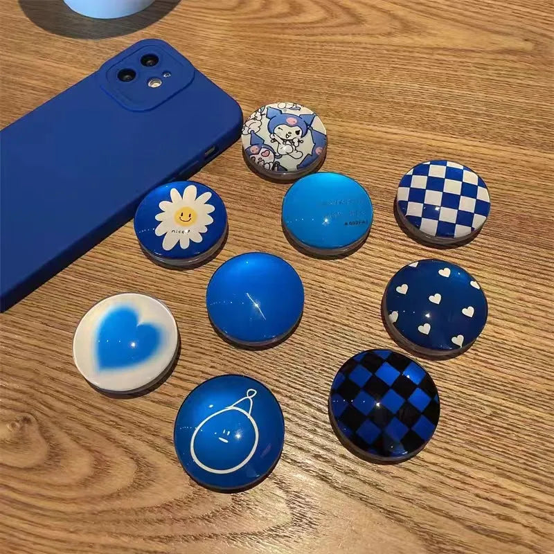 Crystal blue stretchable glass airbag bracket phone holder for car dashboard universal fit