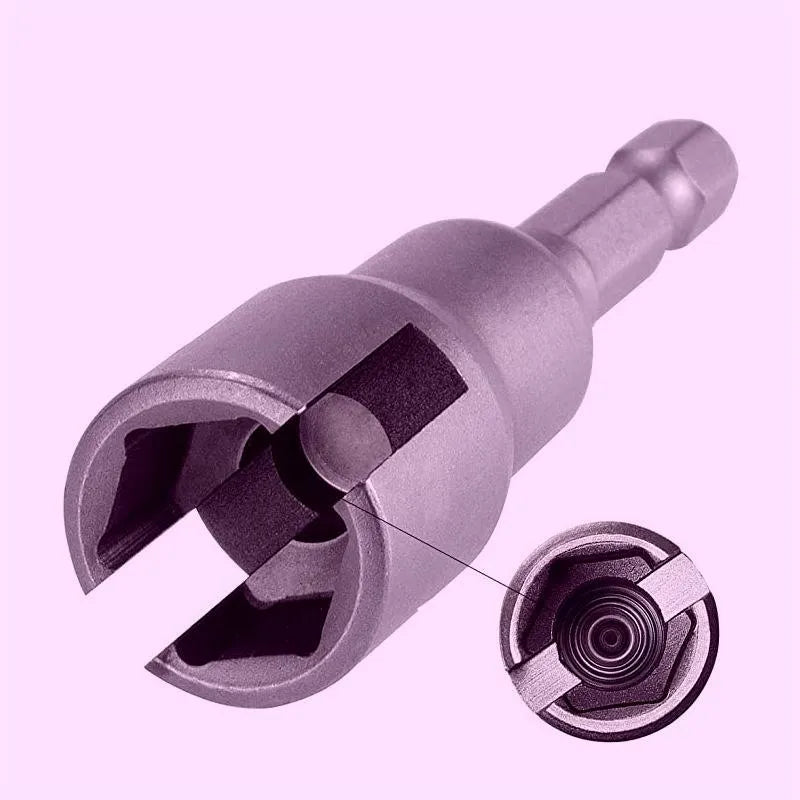 41g tool steel nut socket wrench with natural colour slotted sleeve sheet for electric screwdriver use