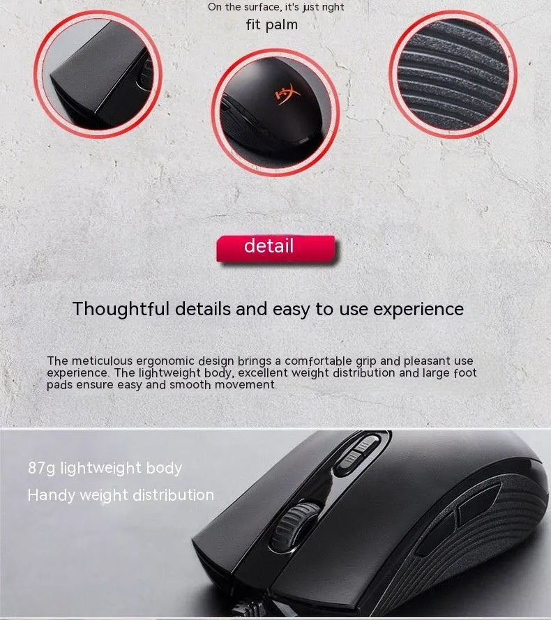 Pulsefire Core RGB wired gaming mouse in black or pink with ergonomic design and USB cable