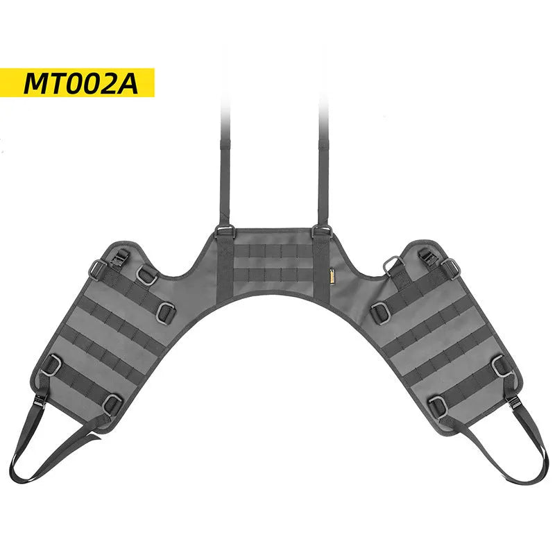Black polyester motorcycle luggage loading base for fuel tank mounting, dimensions 100cm by 40cm.