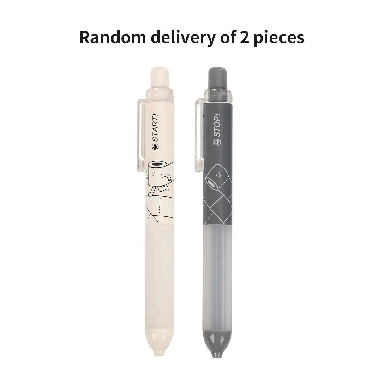Two 0.5mm mechanical pencils with soft cloud grips, one black and one white, on a plain background.