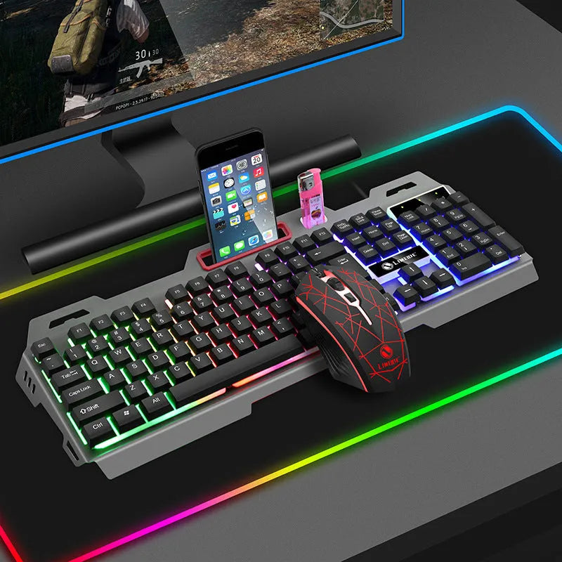 Limei K19 T19 black and white gaming keyboard and mouse set with luminous keys