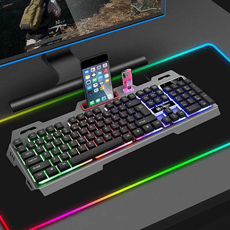 Limei K19 T19 black and white gaming keyboard and mouse set with luminous keys