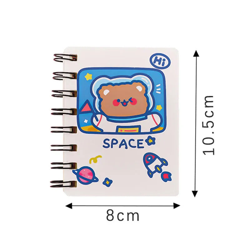 Astronaut series pocket flipper notebook in A6 size, showing one of the four illustrated cover options.