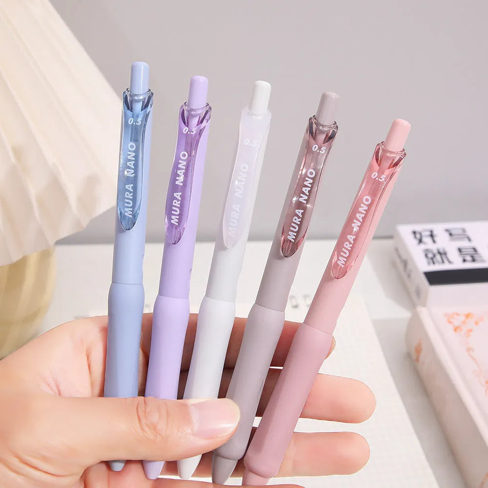 Macaron colour press gel pen with 0.5mm tip in smoked brown, smoked powder or smoked white options