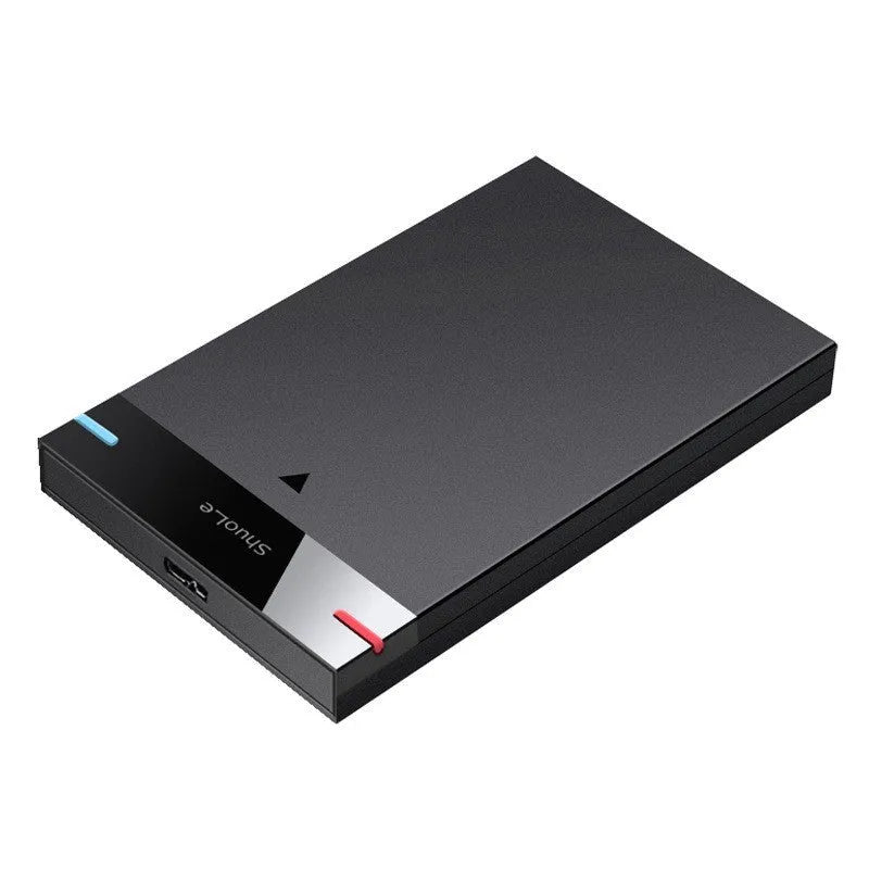 External 2.5-inch SATA USB 3.0 hard drive enclosure in black with PC ABS housing