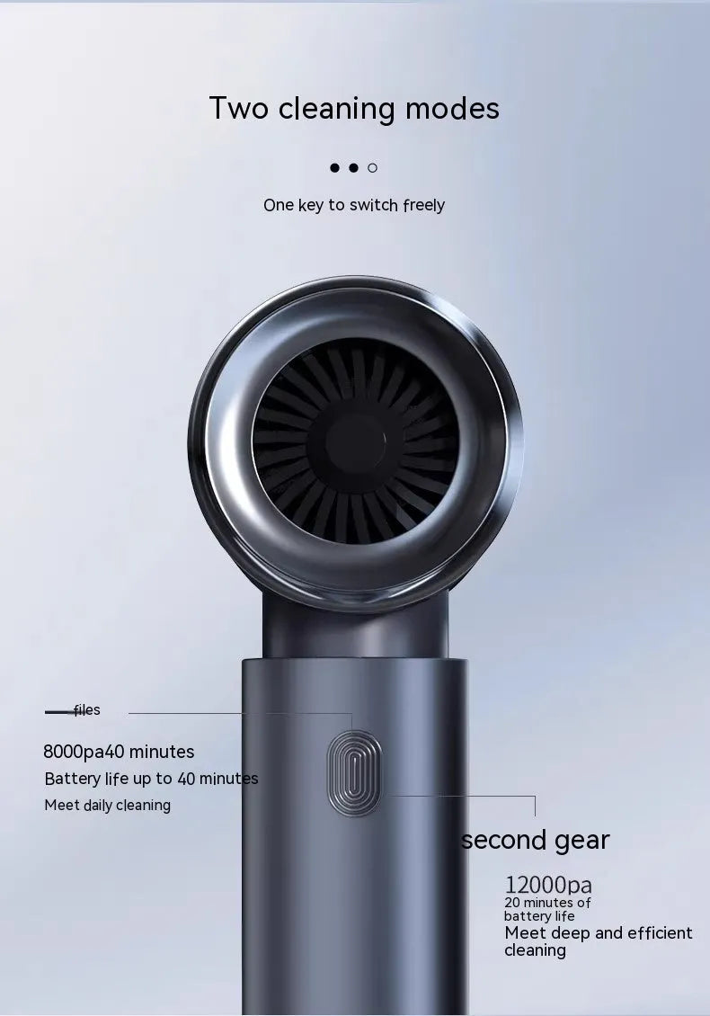 Space grey handheld wireless car vacuum cleaner and inflator with brushless motor