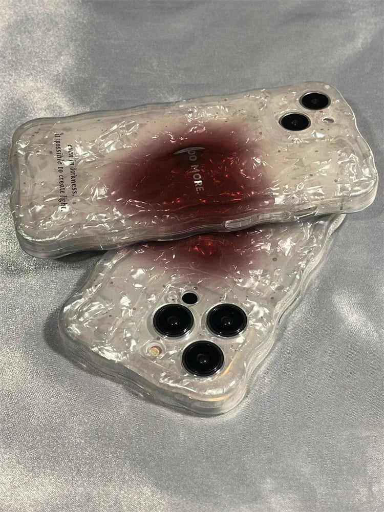 Silicone phone case with letters and heart pattern for iPhone models in Smudges Love colour