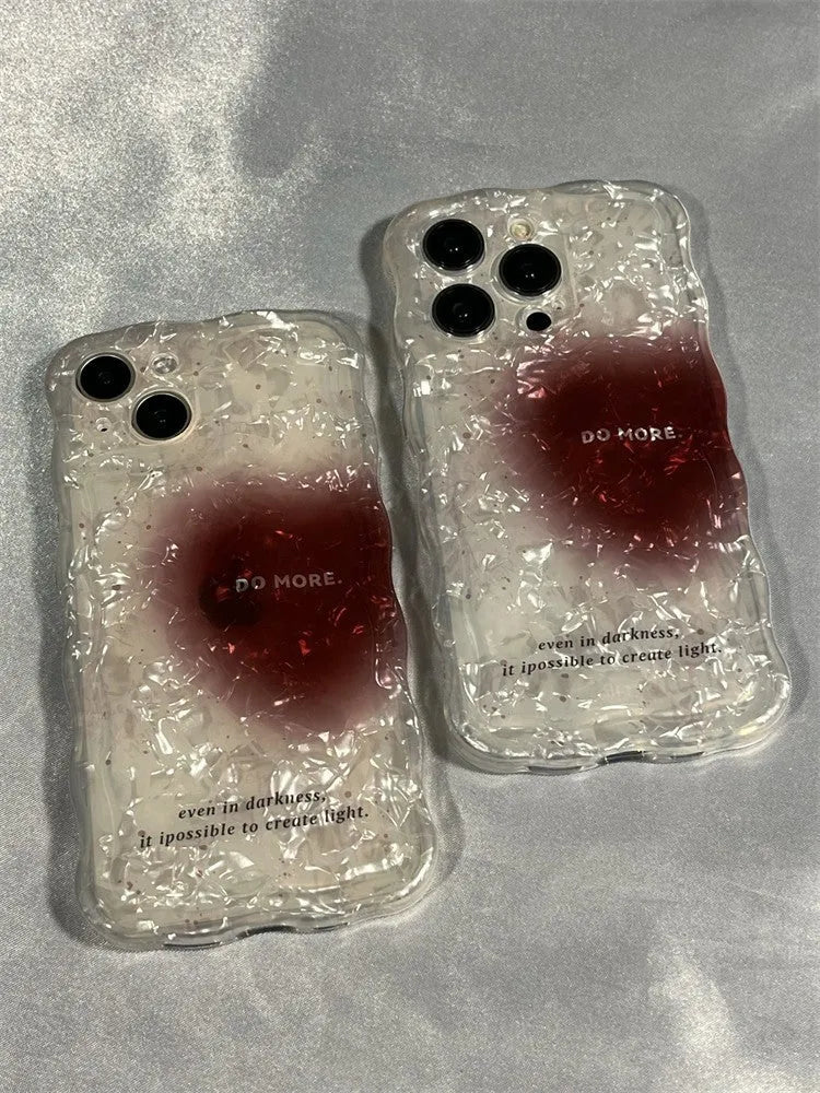 Silicone phone case with letters and heart pattern for iPhone models in Smudges Love colour