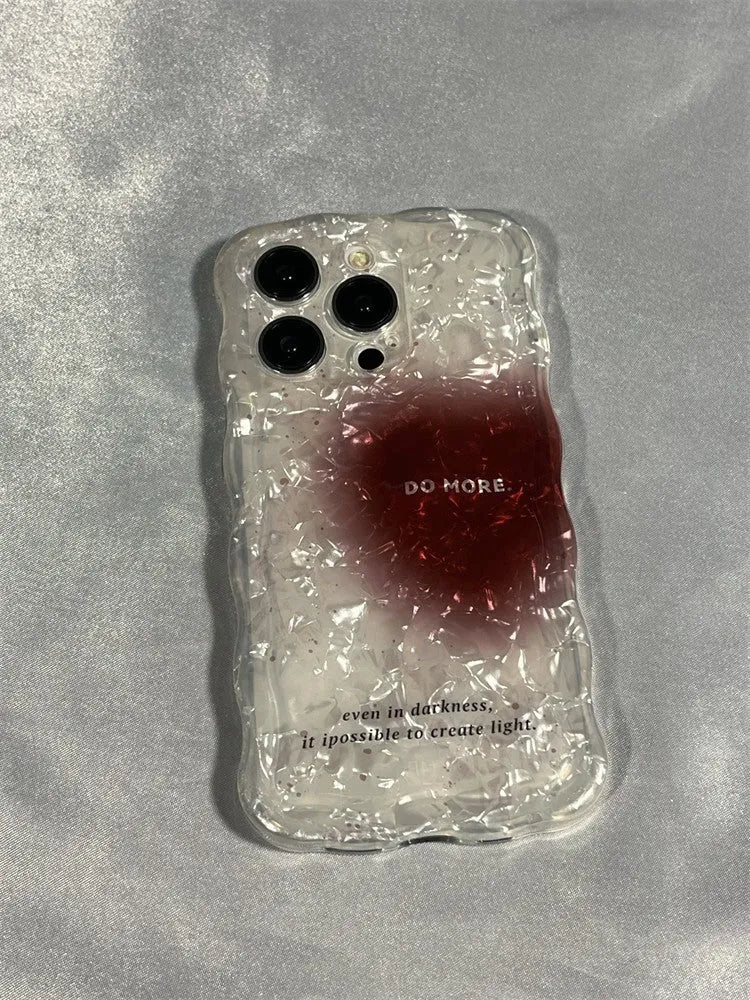 Silicone phone case with letters and heart pattern for iPhone models in Smudges Love colour