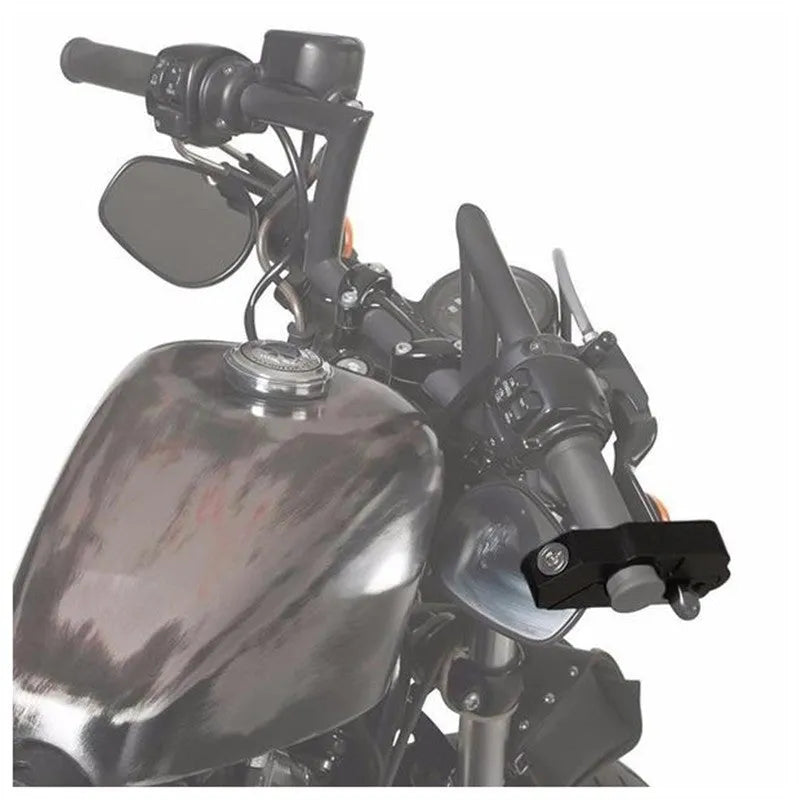 Motorcycle handlebar lock with stainless steel wire attached to front brake lever, available in multiple colours