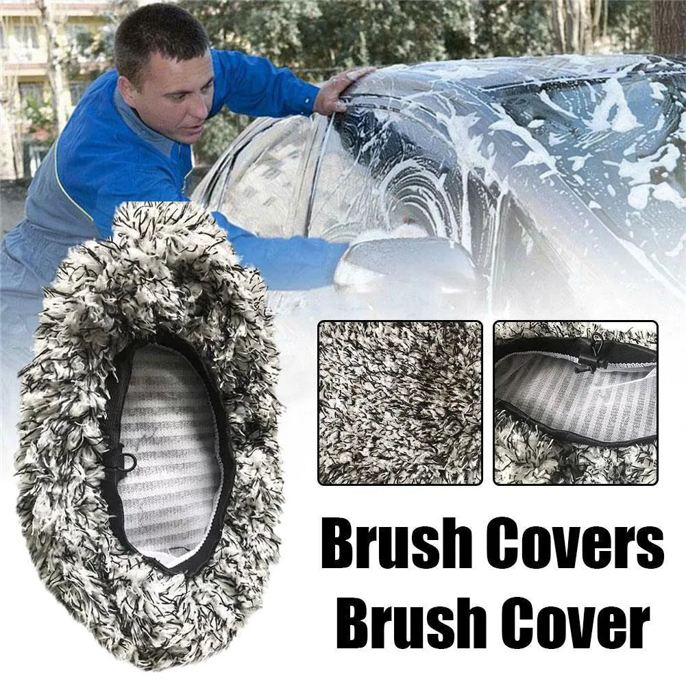 Replacement cloth cover for car long handle brush with flat mop design