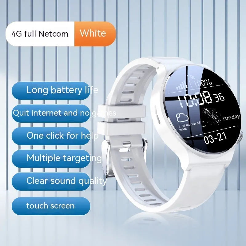 Black and white video smart watch with 1.28 inch touchscreen display