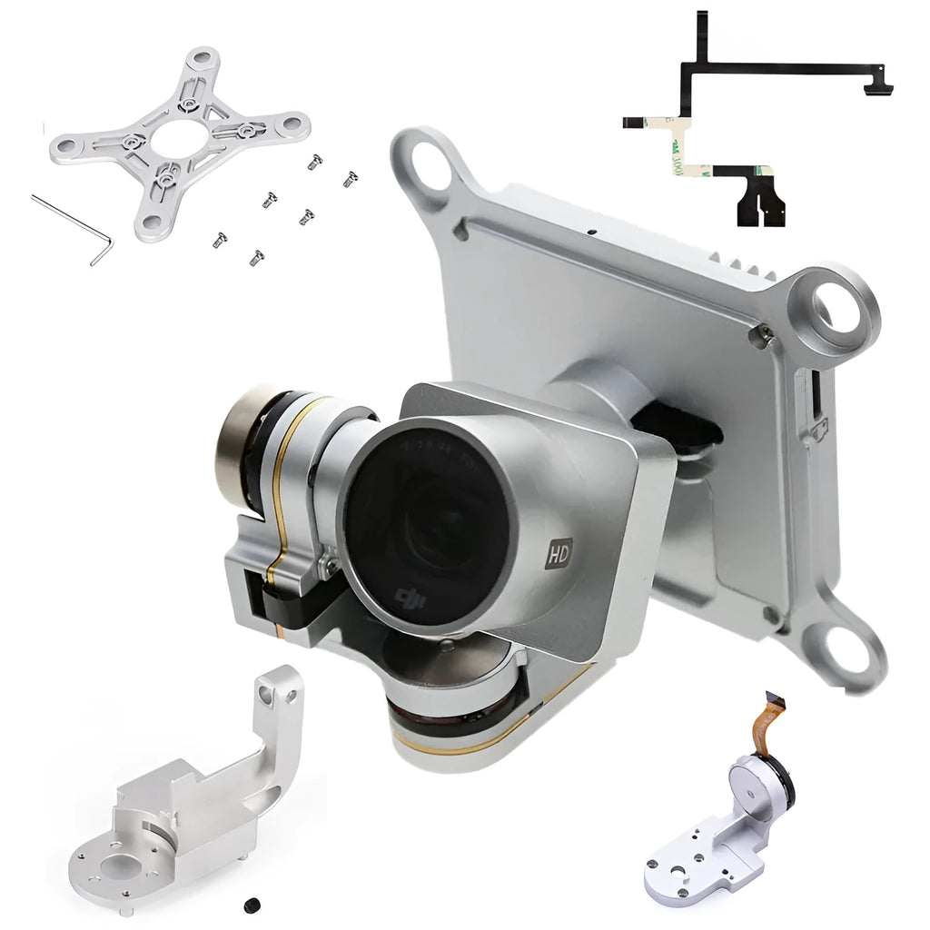 DJI Phantom 3 Advanced Professional 4K repair kit with flexible cable, camera yaw arm mount, rocker and 12 in 1 screwdriver set