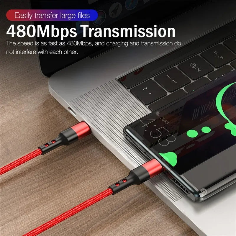 100W USB-C to USB-C PD fast charging cable in black with aluminium alloy connector shell