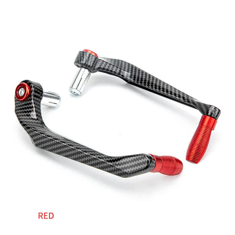 Pair of aluminium motorcycle hand guards with water transfer print in a choice of colours.