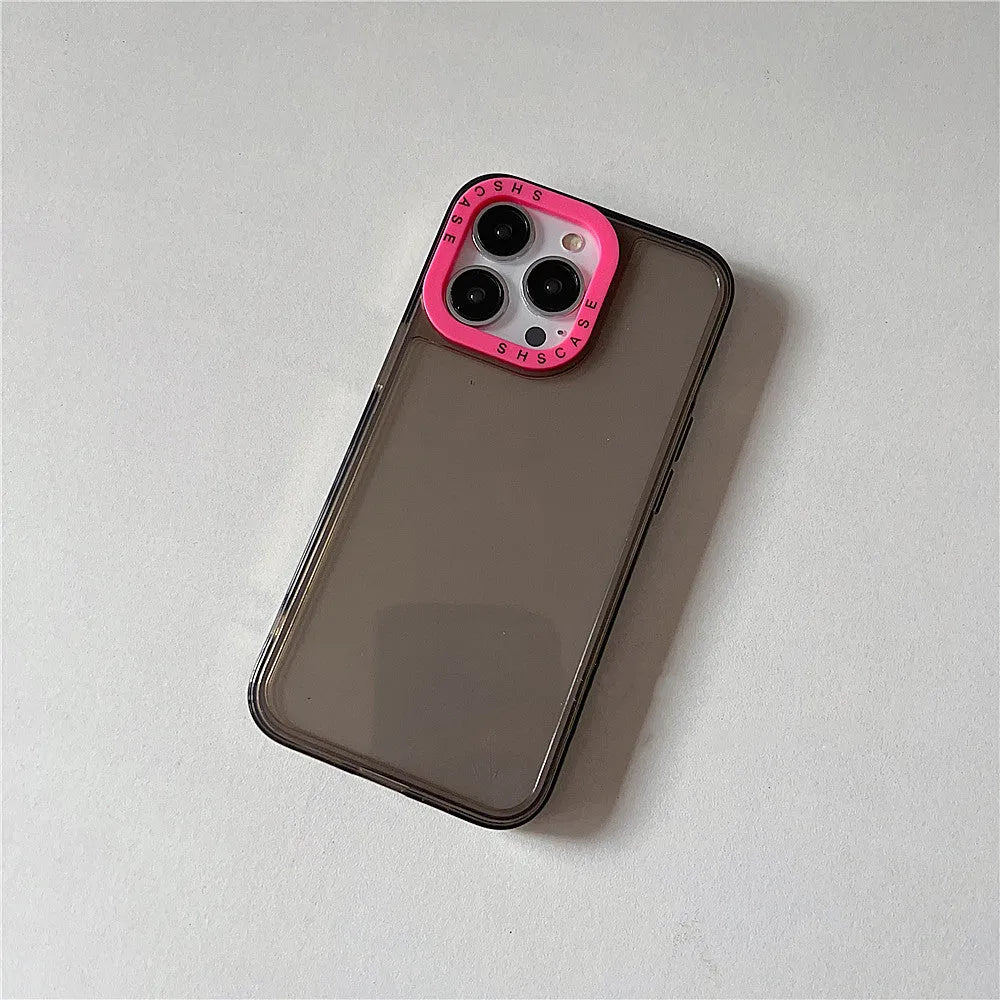 Transparent TPU photo frame phone case for iPhone with green trim