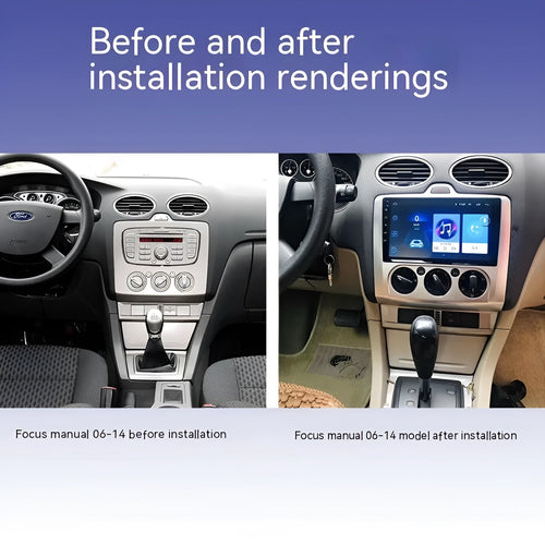 Volkswagen Fox car stereo with 9-inch touchscreen and integrated manual air conditioning control buttons