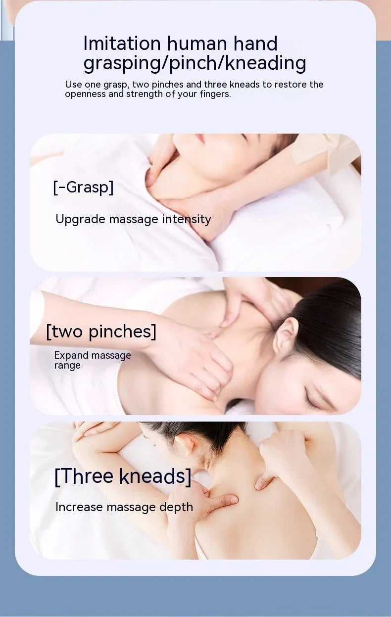 Black rechargeable neck and shoulder massage shawl with hot compress and two gear settings for trapezius muscle use