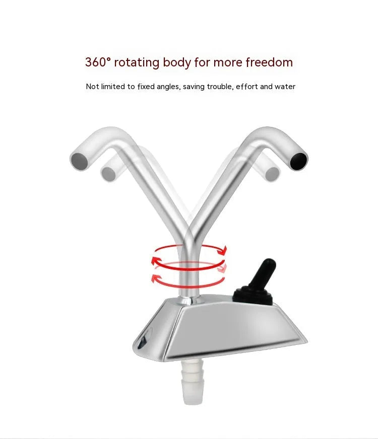 Electronic control RV faucet with 316 stainless steel construction and rotating design