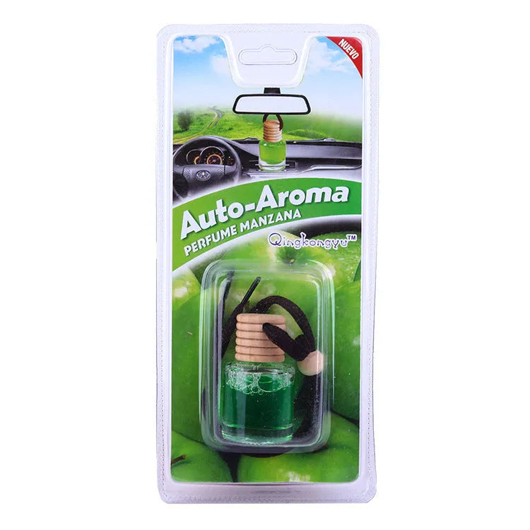 Glass bottle car air freshener hanging ornament with 55g scented gel