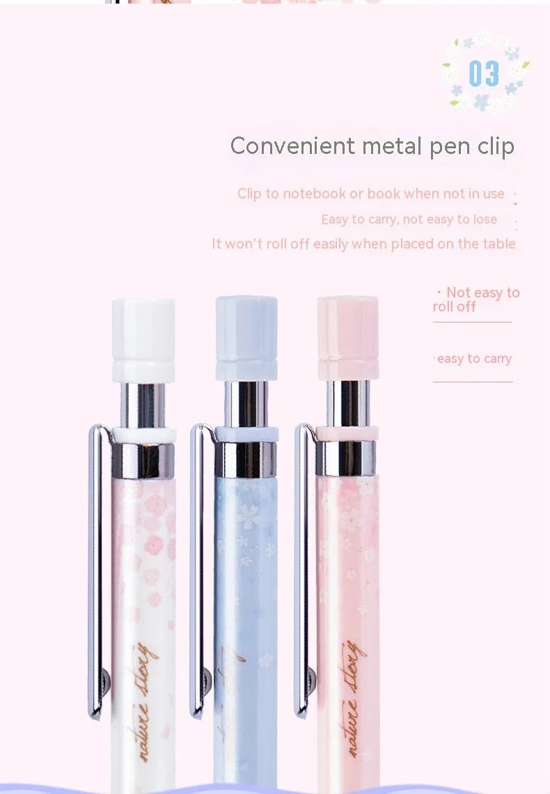 Sakura law cartoon style automatic pencil set with three coloured pencils and boxes of 0.5mm HB refills.