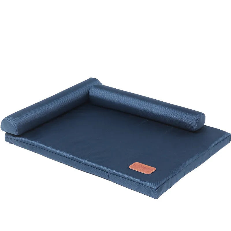 Removable washable all-weather dog bed in coffee colour, medium size, with oxford cloth cover and sponge cushion