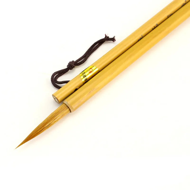 Langhao hook line art calligraphy brush with wolf hair nib in Size S on a white background.