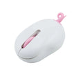 Pink wireless silent mouse with compact design and USB receiver for laptop use