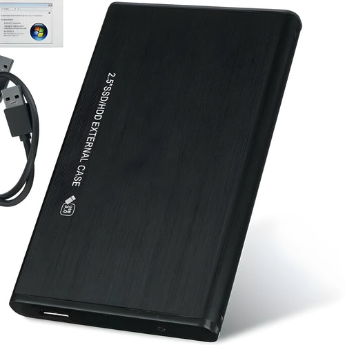 2.5 inch SATA to USB 3.0 external hard drive enclosure with aluminium alloy body in fine print black