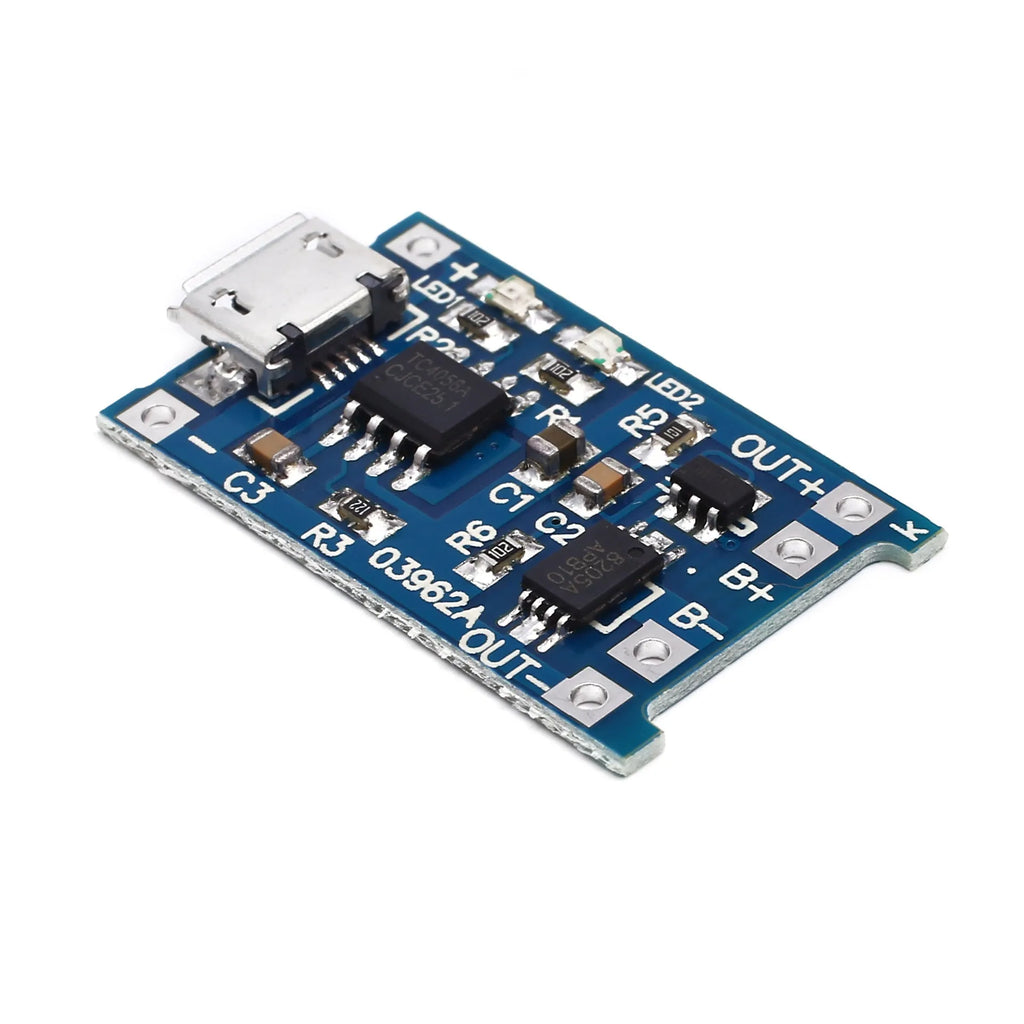 Blue lithium battery charging and protection board, 2.6 x 1.7 cm, 5V input