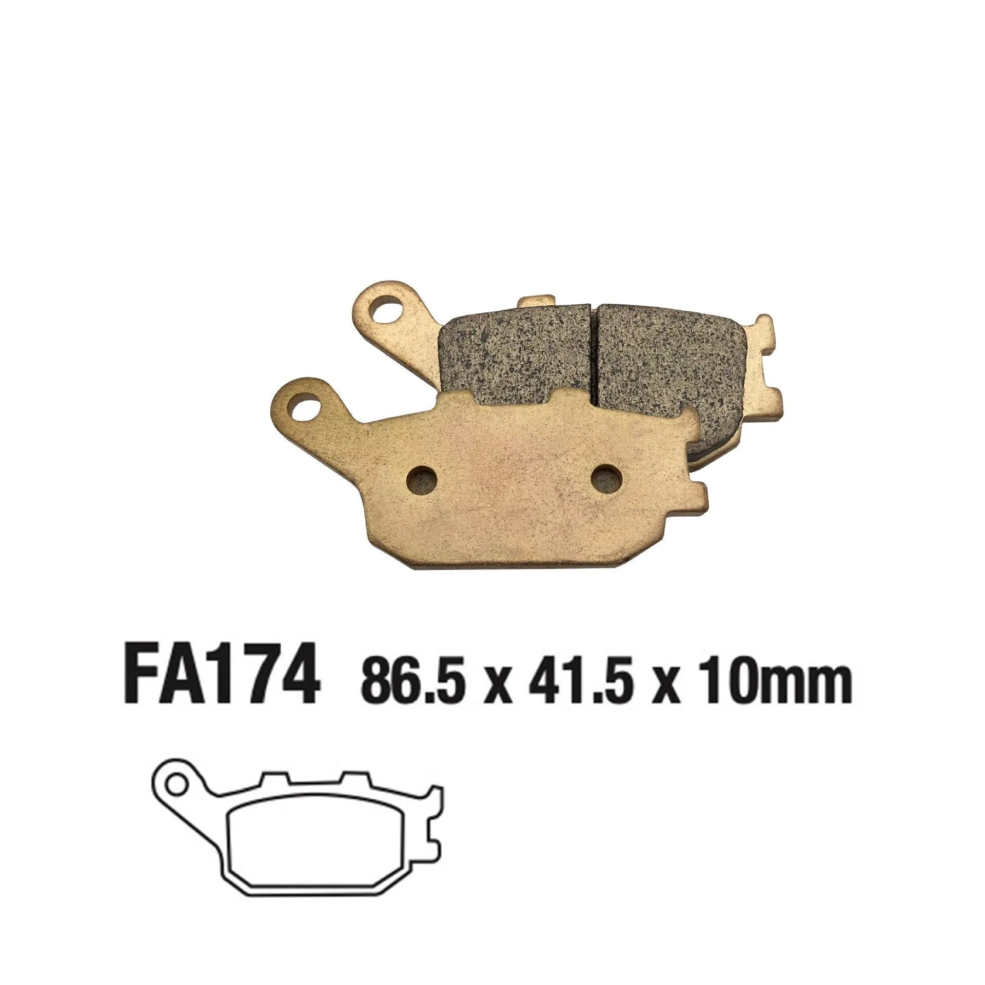 Asbestos-free sintered motorcycle brake pad for Honda CBR954RR rear brake replacement