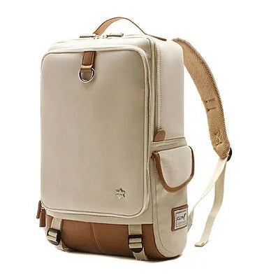 Modern men's large Oxford cloth backpack in Army Green colour showing front view