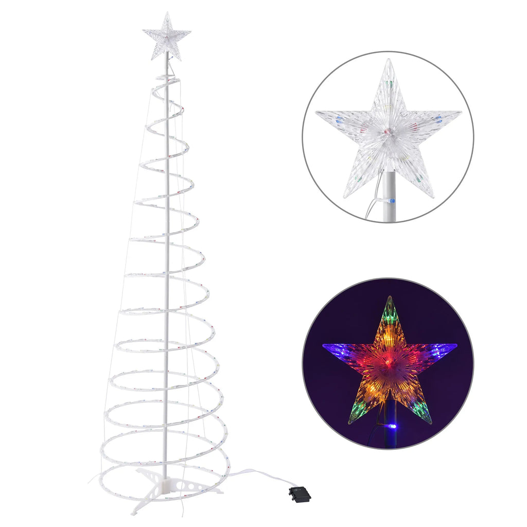 6-foot tall foldable LED spiral Christmas tree light with remote control for indoor and outdoor holiday decoration