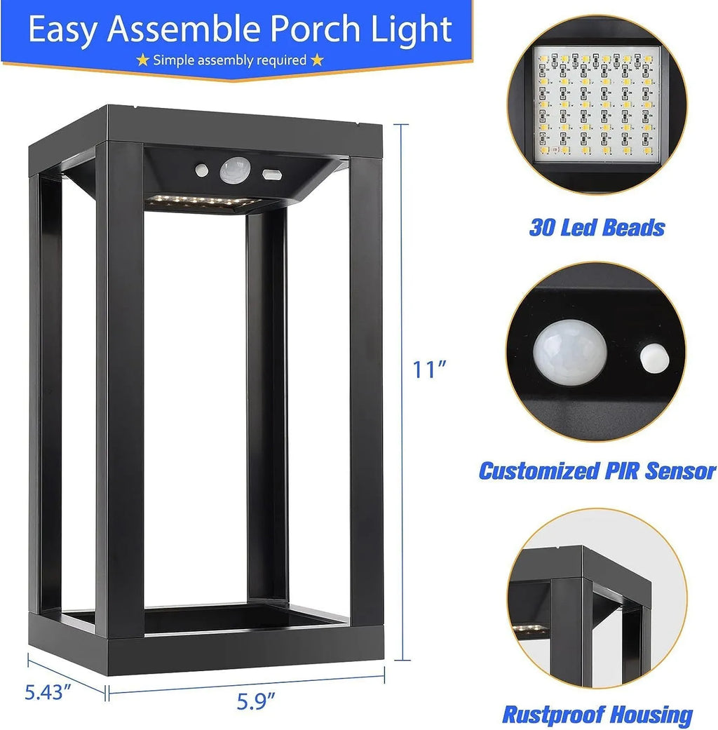 Modern Chinese style outdoor solar wall light with plastic housing for villa garden