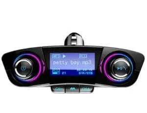 Black car MP3 player with Bluetooth 5.0 FM transmitter dual USB ports and LED screen