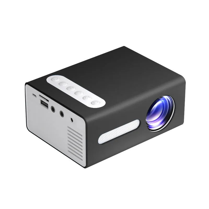 T300 mini LED projector, 1080P, 320x240 resolution, 16-100 inch screen, HDMI AV USB ports, 0.26 kg