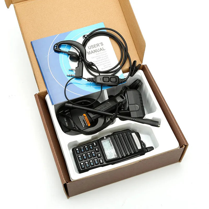 BF-UV82 8W walkie talkie black with antenna and back clip