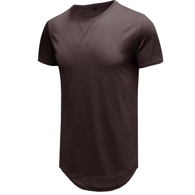 Men's slim fit cotton T-shirt in various colours with short sleeves and pullover design for hip hop style