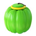 Green plastic pumpkin-shaped dog chew ball with squeaker for small dogs
