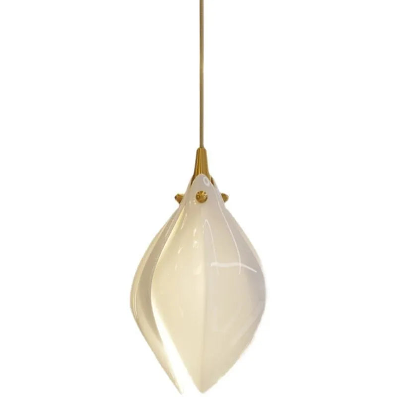 Ceramic magnolia single head pendant light with Nordic minimalist design
