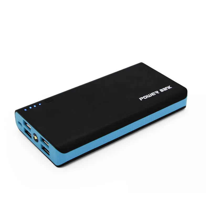 4U Fast Charging Power Bank in multiple colours showing dual USB ports and compact 145mm design.