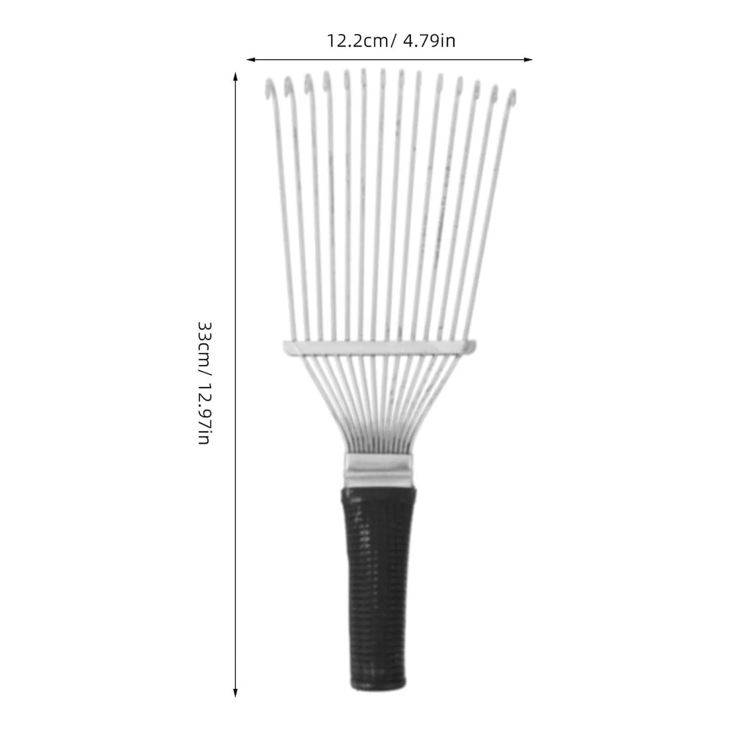 33cm long curved metal dematting brush rake for grooming dogs, horses, and cattle