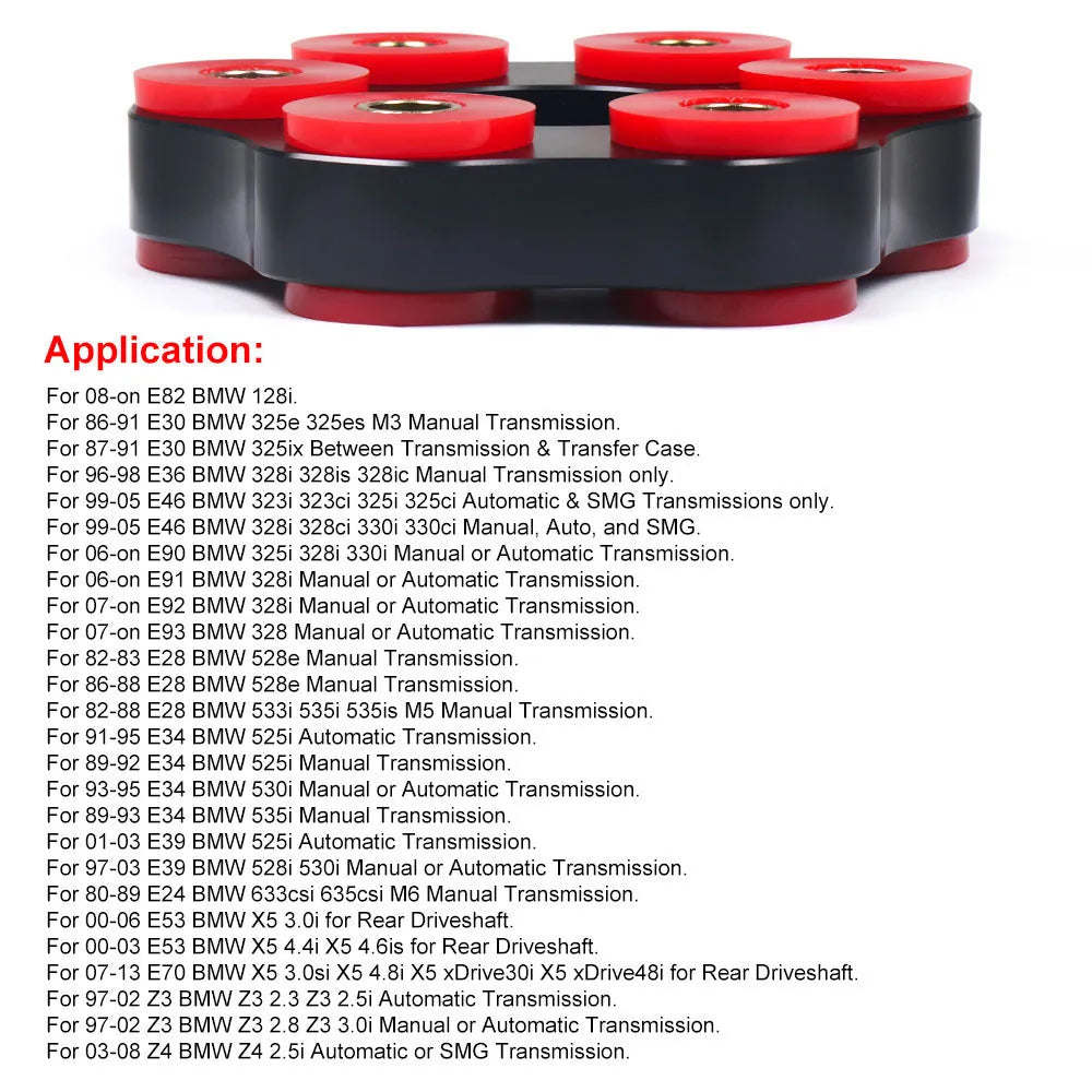 Red polyurethane and aluminium drive shaft connecting plate bracket for BMW E46 E36 E30 M3