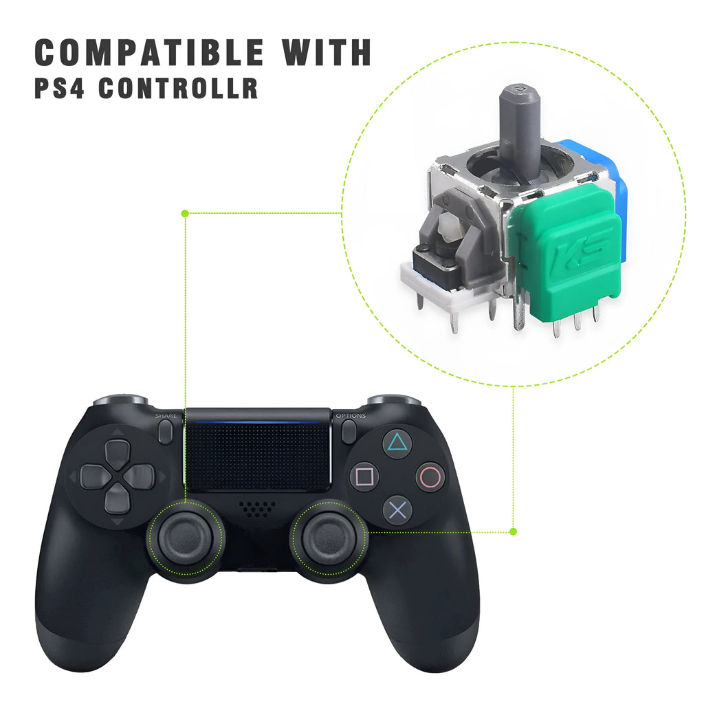 Single black hall effect magnetic replacement joystick for PS5, PS4, Switch and XBOX controller repair.
