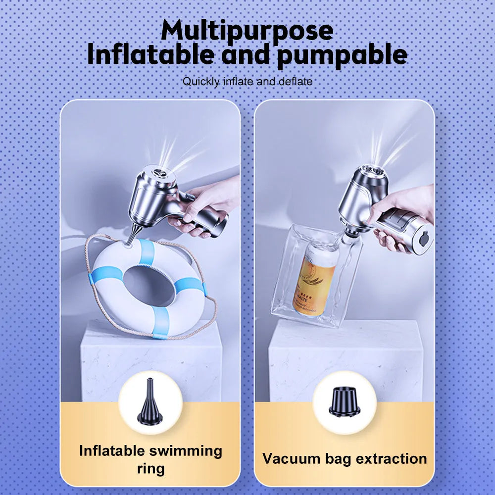Handheld motor vehicle vacuum cleaner 120W 63000Pa rechargeable with nozzle attachments and washable filter
