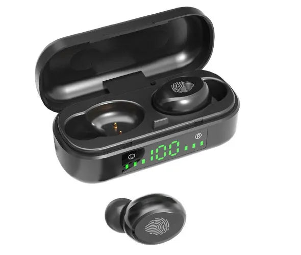 Black sports wireless Bluetooth headset with V8 earphone shell design