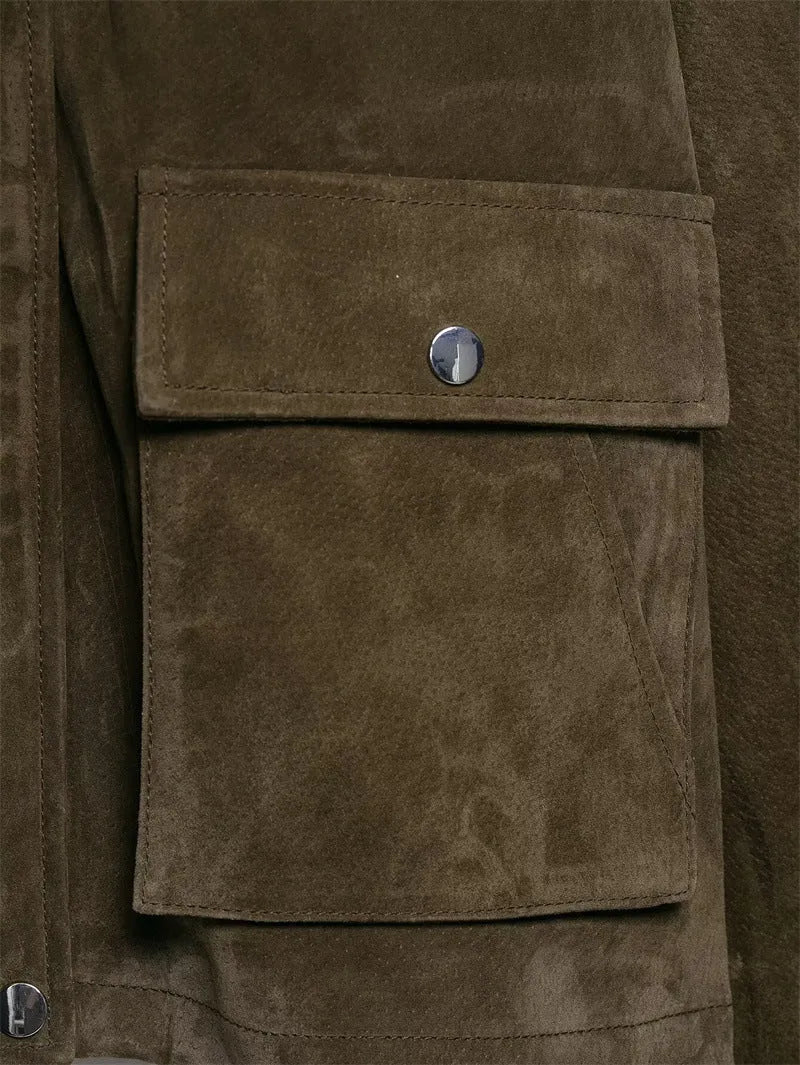 Women's picture colour PU jacket in Japanese Korean casual style on a hanger.